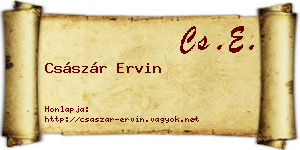 Császár Ervin névjegykártya