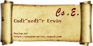 Császár Ervin névjegykártya